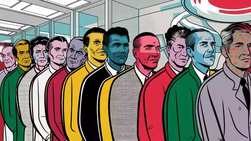 mężczyźni w kolejce do operacji (Mały)